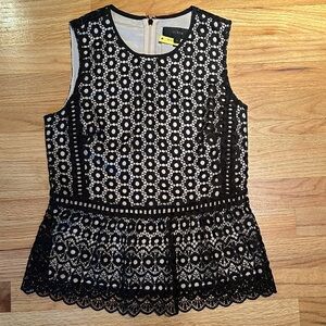 J. Crew daisy lace peplum Sleeveless Top